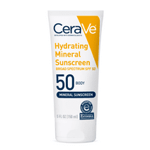 CeraVe Hydrating Body Mineral Sunscreen Lotion SPF 50 for All Skin Types, 5 fl oz