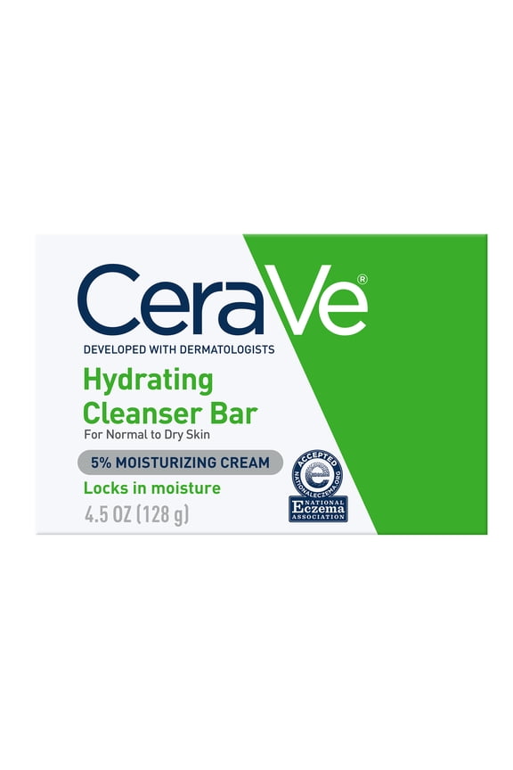 Hydrating Cleansing Bar for Face and Body for Normal to Dry Skin, 4.5 oz
