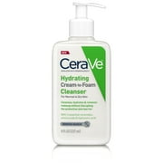 CeraVe Hydrating Cream-to-Foam Facial Cleanser with Hyaluronic Acid for Normal to Dry Skin, 8 fl oz