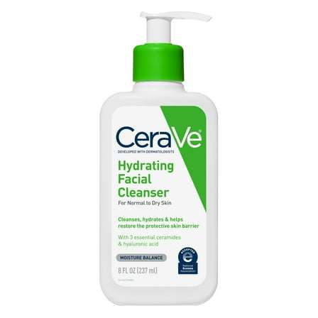 CeraVe Hydrating Facial Cleanser, Daily Face Wash for Normal to Dry Skin, 8 fl oz.