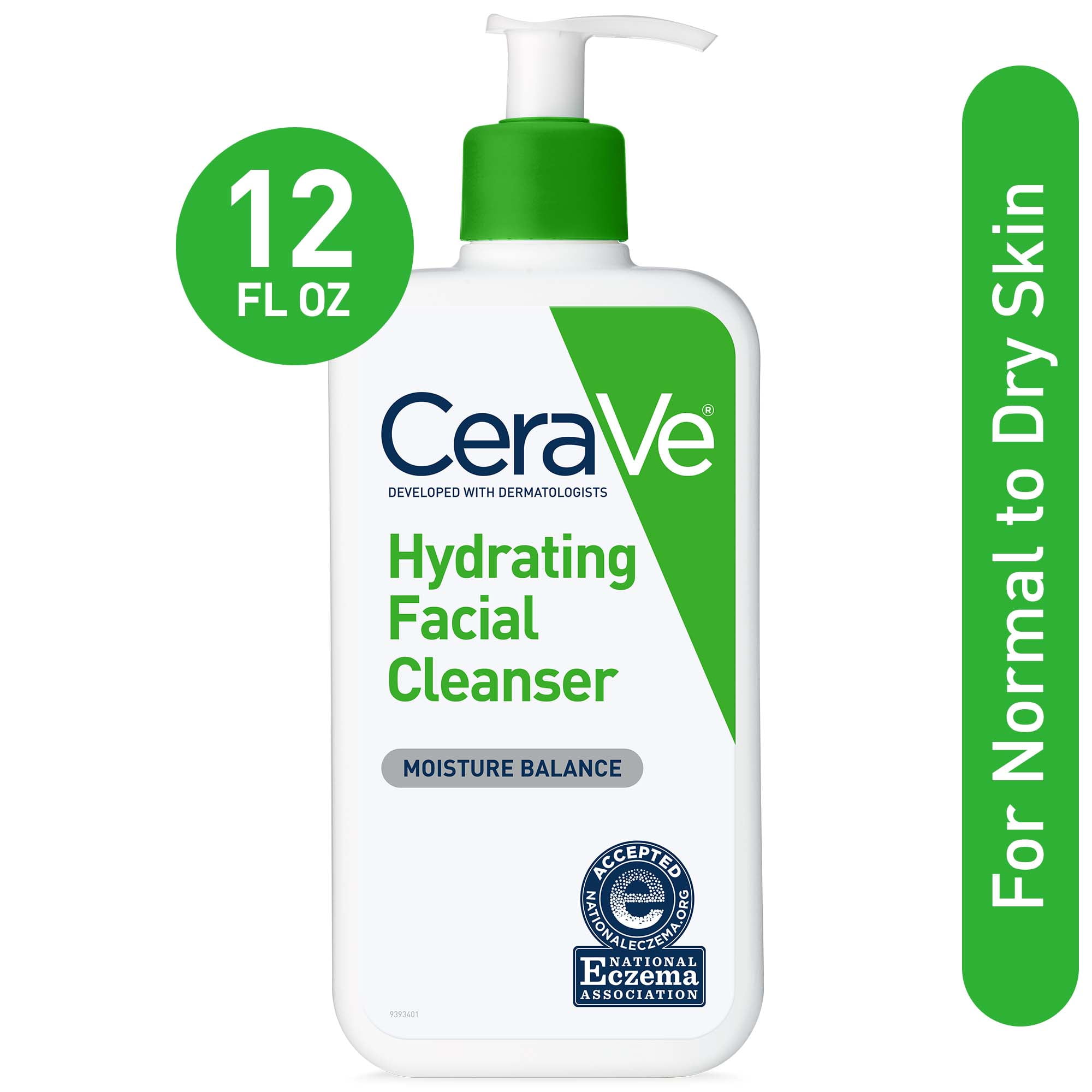 CeraVe Hydrating Facial Cleanser, Face Wash for Normal to Dry Skin, 12 fl oz