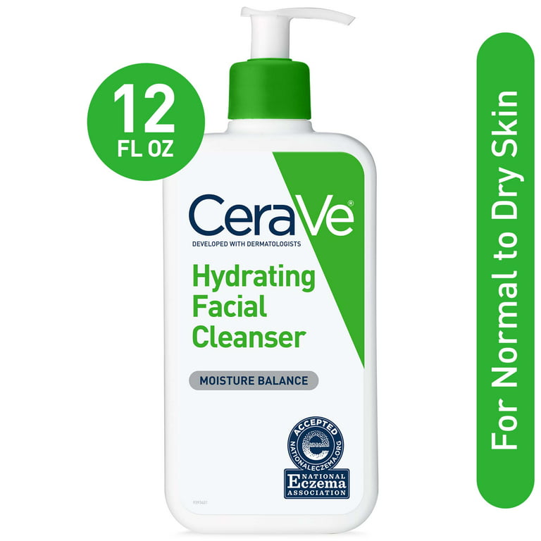 dagsorden universitetsstuderende aflivning CeraVe Hydrating Facial Cleanser, Face Wash for Normal to Dry Skin, 12 fl  oz - Walmart.com