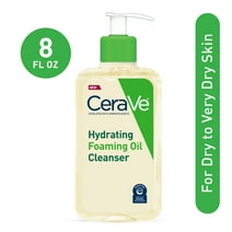CeraVe Hydrating Foaming Oil Facial Cleanser, Dry Skin Face Wash with Hyaluronic Acid, 8 fl oz