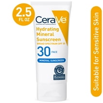 CeraVe Hydrating Mineral Face Sunscreen Lotion SPF 30, 2.5 fl oz