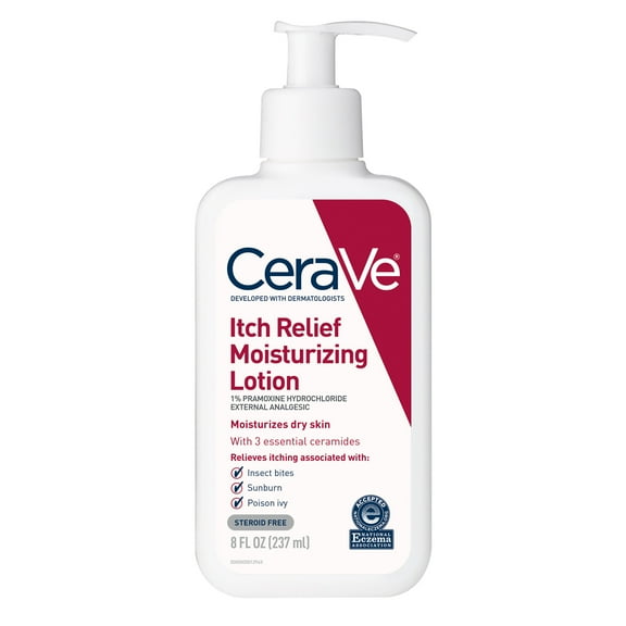 CeraVe Itch Relief Moisturizing Body Lotion, Steroid-Free Treatment for Dry & Itchy Skin 8 oz
