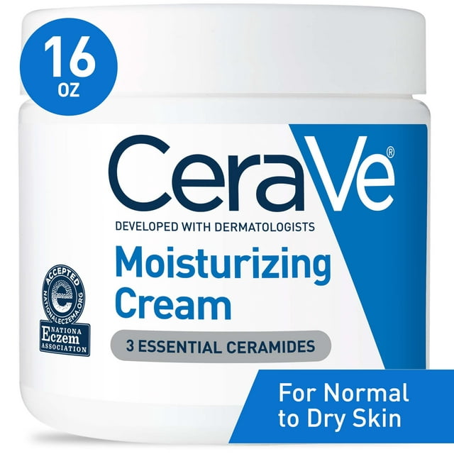 CeraVe Moisturizing Cream, Face & Body Moisturizer for Normal to Very Dry Skin, 16 oz