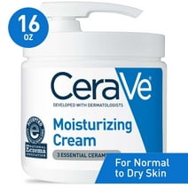 CeraVe Moisturizing Cream with Pump, Face Moisturizer & Body Lotion, Normal to Very Dry Skin 16 oz