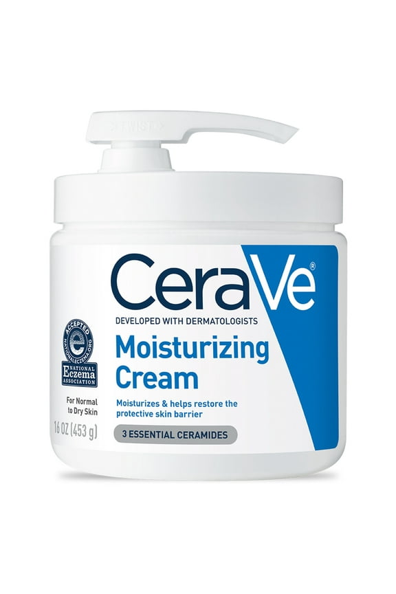 Moisturizing Cream with Pump, Face Moisturizer & Body Lotion, Normal to Very Dry Skin 16 oz