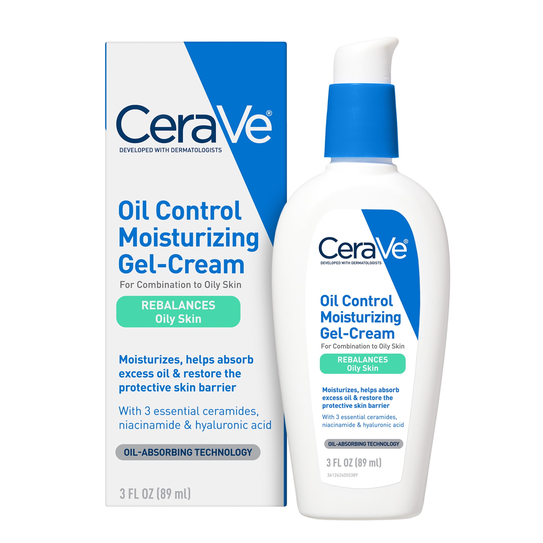 CeraVe Oil Control Moisturizing Gel-Cream Face Moisturizer To Rebalance Oily Skin 3 fl oz