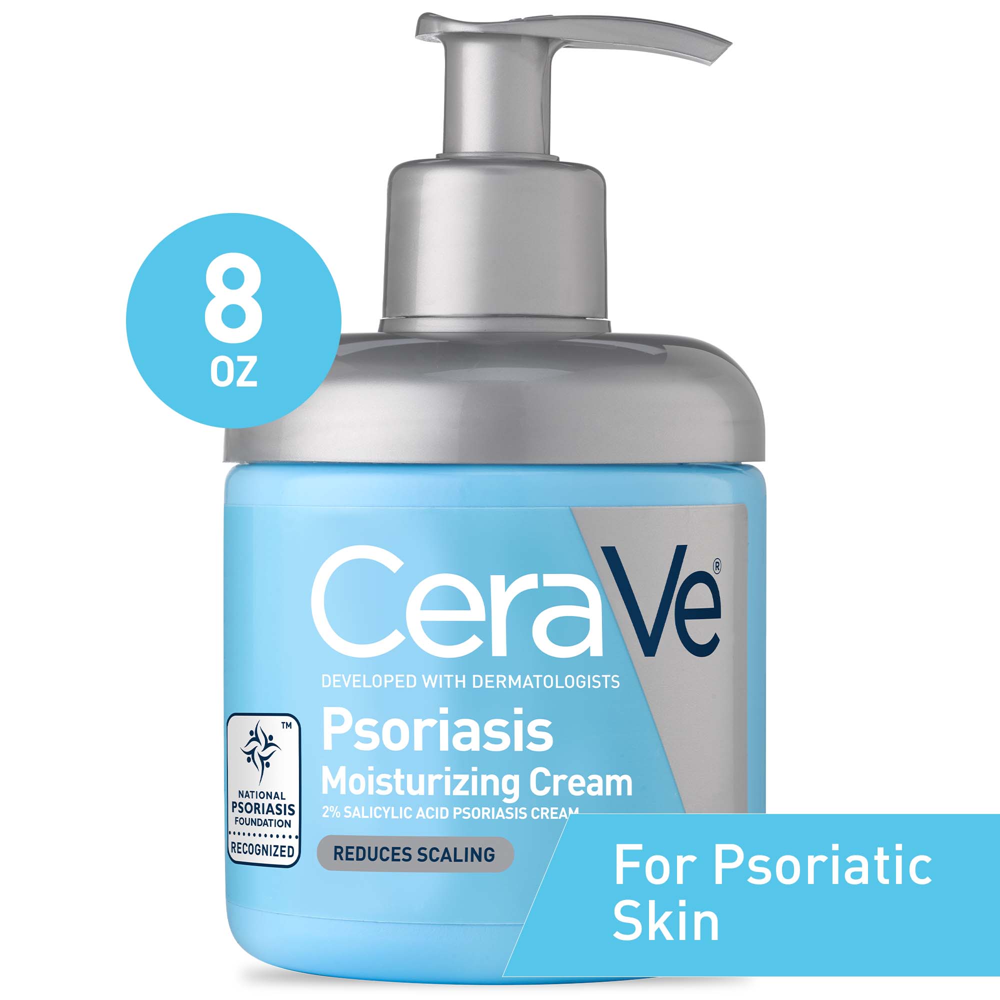 CeraVe Psoriasis Moisturizing Cream & Body Lotion with Salicylic Acid & Urea for Psoriatic & Dry Skin, 8 oz - image 1 of 13