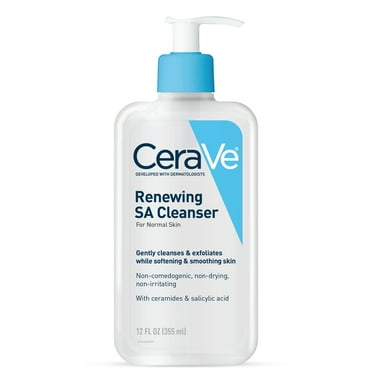 CeraVe Renewing SA Cleanser, Salicylic Acid Foaming Gel Face Wash For Smooth Skin, 12 fl oz
