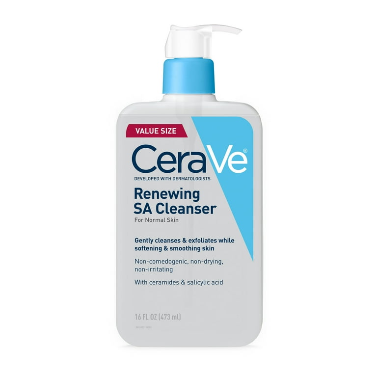 CeraVe Renewing SA Cleanser, Salicylic Acid Foaming Gel Face Wash