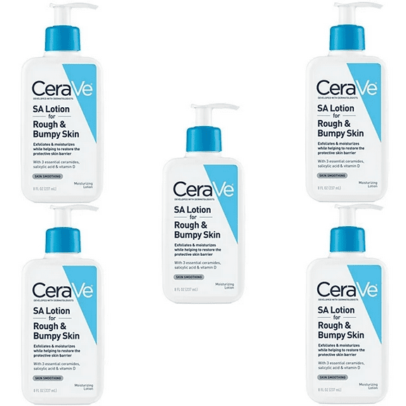 CeraVe SA Moisturizing Lotion For Rough & Bumpy Skin w/ Vit D, 8oz, 5-Pack