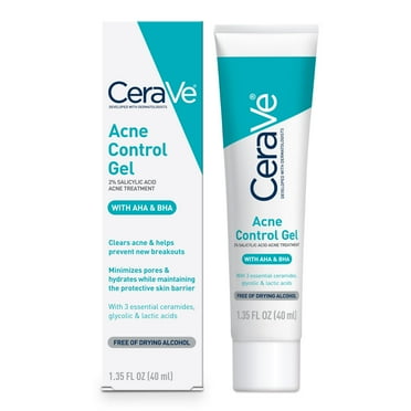 CeraVe Salicylic Acid Acne Control Gel Treatment, Acne Treatment for Face, 1.35 fl oz.