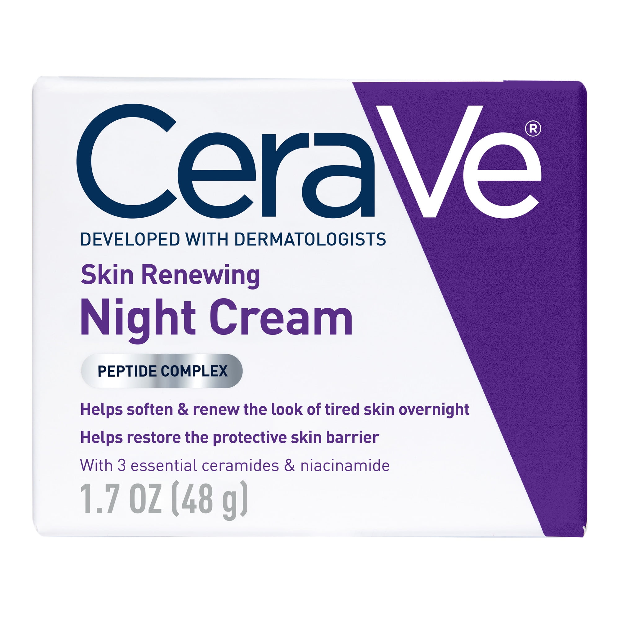 cerave night cream 2個と美容液 Amazon.com: CeraVe Skin Renewing Night Cream, Niacinamide, Peptide