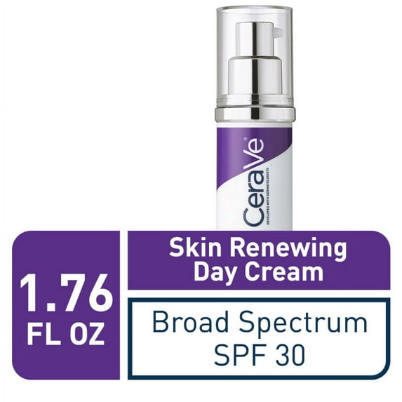 CeraVe Skin Renewing Retinol Day Face Cream with Sunscreen, SPF 30, 1.76 oz