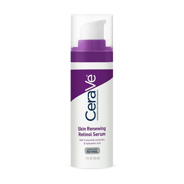CeraVe Skin Renewing Retinol Face Serum with Niacinamide & Hyaluronic Acid for All Skin Types, 1 fl oz
