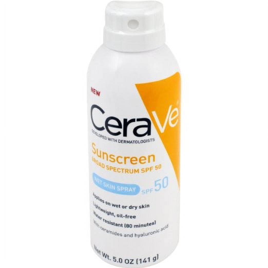 CeraVe Sunscreen Wet Skin Spray, SPF 50, 5 Oz - image 1 of 8
