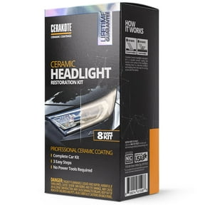 Cerakote Ceramic Headlight Restoration Kit, Quick & Easy 3-Step Headlight Restorer, 8-Wipe Kit