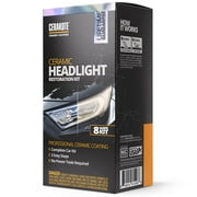 Cerakote Ceramic Headlight Restoration Kit, Quick & Easy 3-Step Headlight Restorer, 8-Wipe Kit