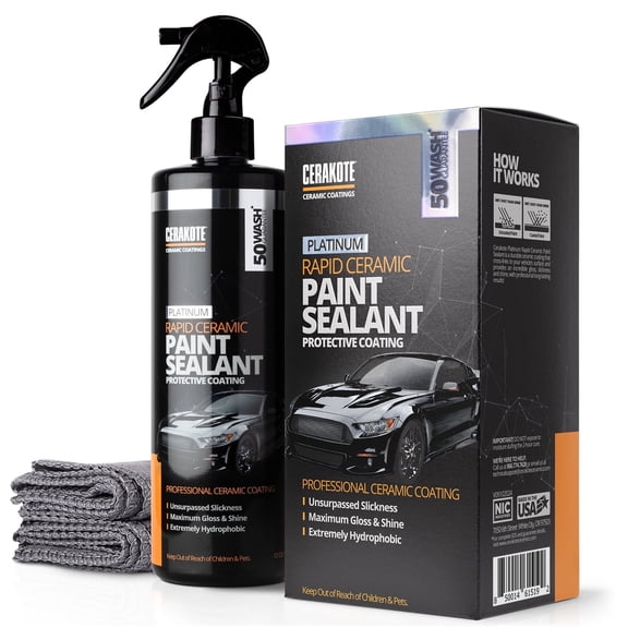 Cerakote Platinum Rapid Ceramic Paint Sealant Kit, High Gloss Protective Coating for Cars, 12 fl oz