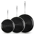 thumbnail image 1 of Ceramax 3pc Non Stick Frying Pans Set, 8, 10, 12 inch 3 Layer Tri-Ply Ceramic Frying Pan Skillet Set with Tritanium Nonstick Technology, Micro Textured Ceramic Etched Design, Induction Ready, Black, 1 of 6