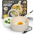 thumbnail image 1 of Ceramax Electric Hot Pot 1.5L Nonstick Ceramic Skillet Pan, Electric pot Mini Cooker with Lid, Hot Pot Electric Steamer for Frying Eggs Ramen, Electric Skillet, As Seen on TV, 1 of 8
