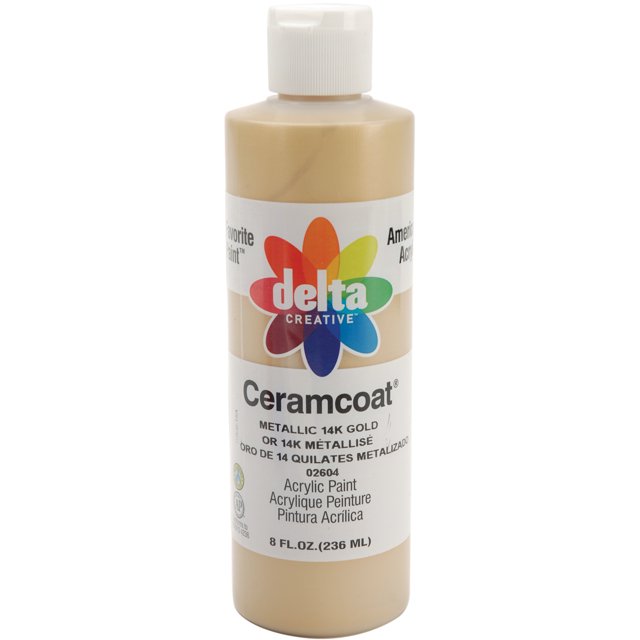 Ceramcoat Acrylic Metallic Paint 8oz 14k Gold Opaque