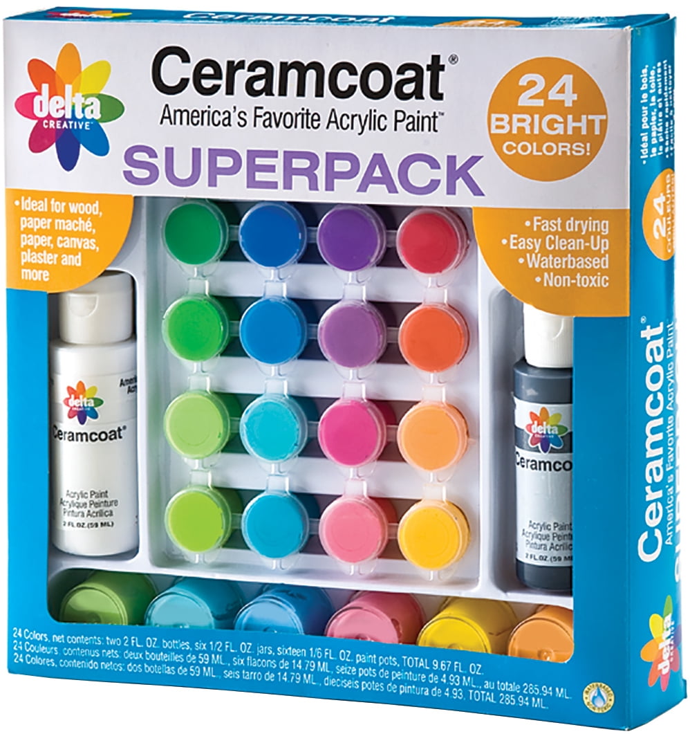 Ceramcoat Paint Set Super Pack 24/Pkg-Brights 