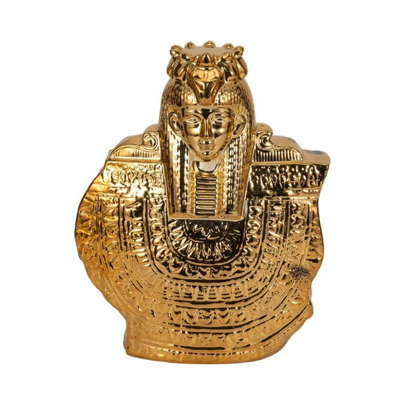 Figurine Stoneware Ceramic Egyptian Pharaoh Bust with Intricate Detailing 11.25X6X14 Metallic Gold Glam Decor for Home Office Bedroom Living Room Cultural Accent Display Piece