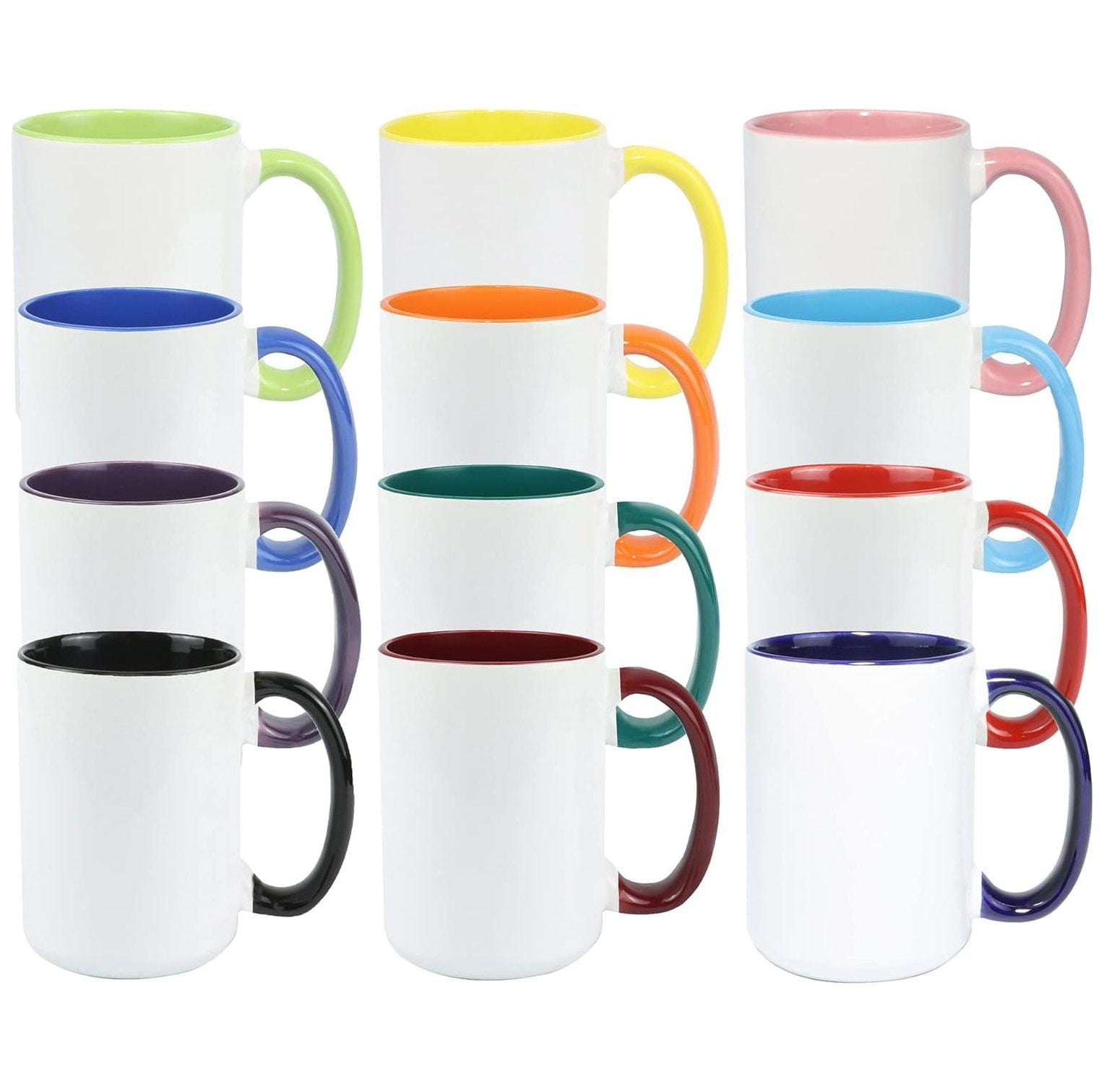 Ceramic 15oz Sublimation Coffee Mug, 12 Assorted Colors, Case of 12 -  Walmart.com
