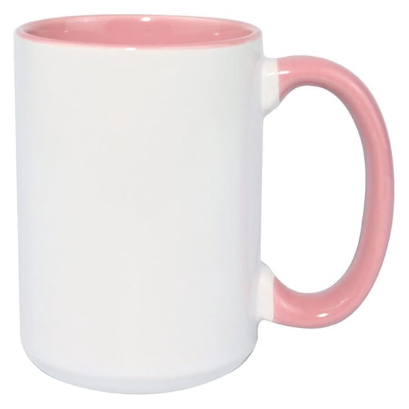 Ceramic 15oz Sublimation Coffee Mug, Pink, Case of 24