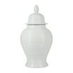 Sagebrook Home Ribbed Stoneware Decorative Jar With Lid - 18" Tall, Ceramic, Black - Accent Piece For Home & Office
