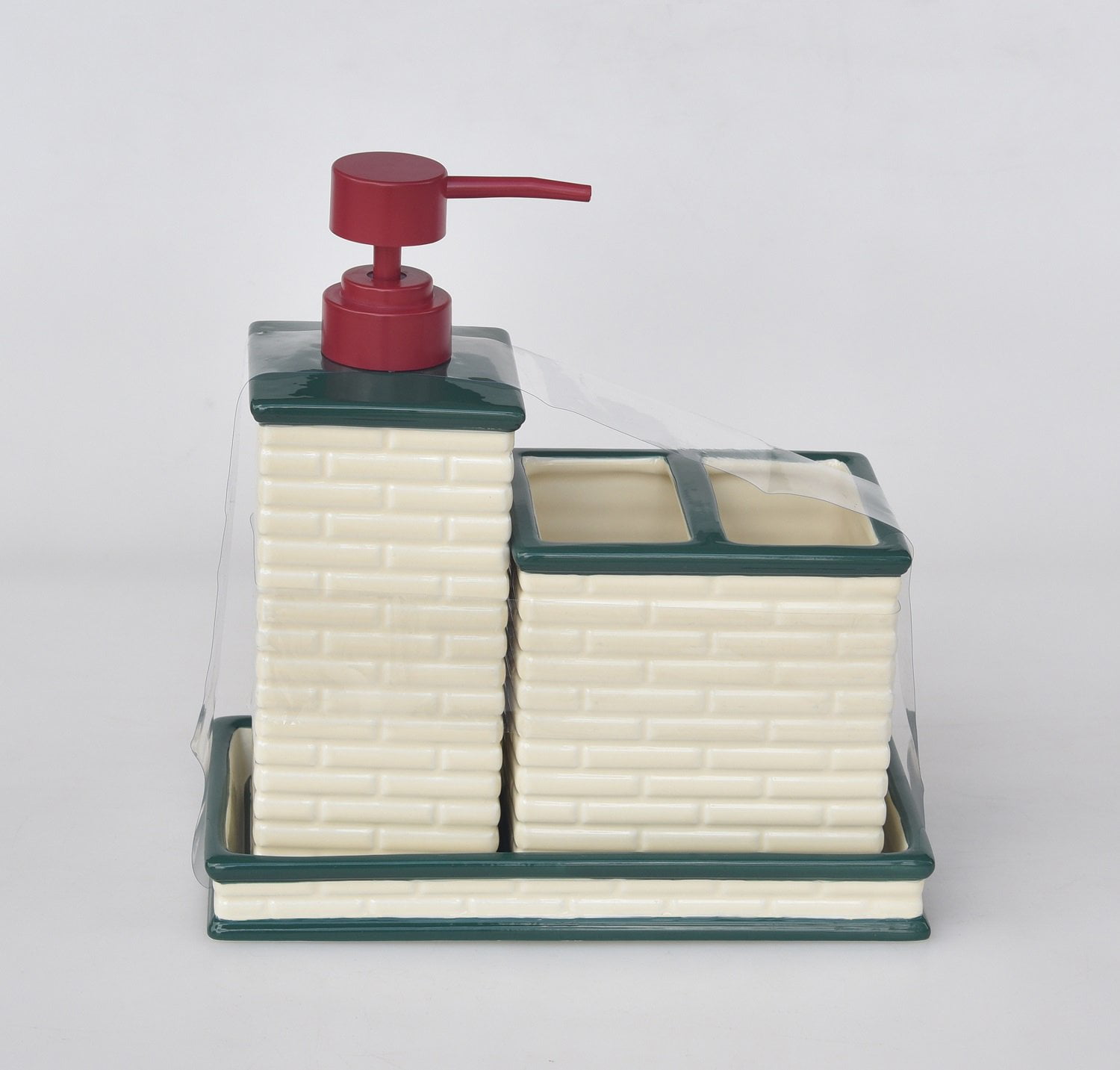 Ceramic 3 Pc Holiday Bath Organizer Set