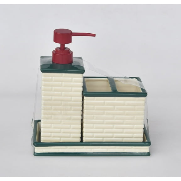 Ceramic 3 Pc Holiday Bath Organizer Set
