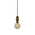 thumbnail image 1 of Ceramic 35mm Ivory Ball Ceiling Fan Pull, 2"h with 12" Antiqued Brass Chain, 1 of 3