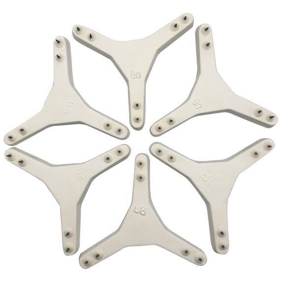 Ceramic 6-Point Star Stilt - Measures 4-1/2" Between Outside Pins - CONE 03 (Pkg/6)