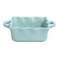 Ceramic 7" Square Ruffled Baker Cook & Host Collection, Robin's Egg
