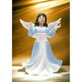 thumbnail image 1 of Ceramic African American Angel Girl Figurine 6.25x5x8.25 Home Gift, 1 of 3
