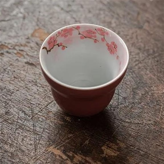 Ceramic Antique Scholar's Master Mug Kung Fu Tool 2pc/set 50ml Retro Purple Peach Galze Ceramic Teacup Handpainted Gourd Tea Cup