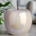 thumbnail image 1 of Calira Pearlescent Apple Figurine – Decorative Ceramic Apple Sculpture, Modern Tabletop Home Décor Accent for Living Room, Coffee Table, Shelf & Office (Off white), 1 of 9