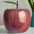 thumbnail image 1 of Calira Pearlescent Apple Figurine – Decorative Ceramic Apple Sculpture, Modern Tabletop Home Décor Accent for Living Room, Coffee Table, Shelf & Office (Rose), 1 of 9