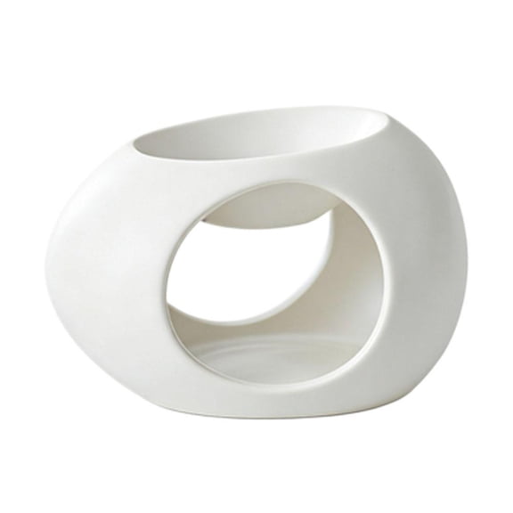 Ceramic Aroma Diffuser & Candle Holder, 11.5x11.5x14cm Black/White Cute Egg Design Essential Oil Diffuser, Modern Home Decor & Tea Light Holder, for Home Office, Relaxation Gift & Decoration