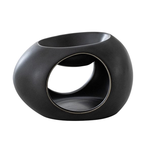 Ceramic Aroma Diffuser & Candle Holder, 11.5x11.5x14cm Black/White Cute Egg Design Essential Oil Diffuser, Modern Home Decor & Tea Light Holder, for Home Office, Relaxation Gift & Decoration