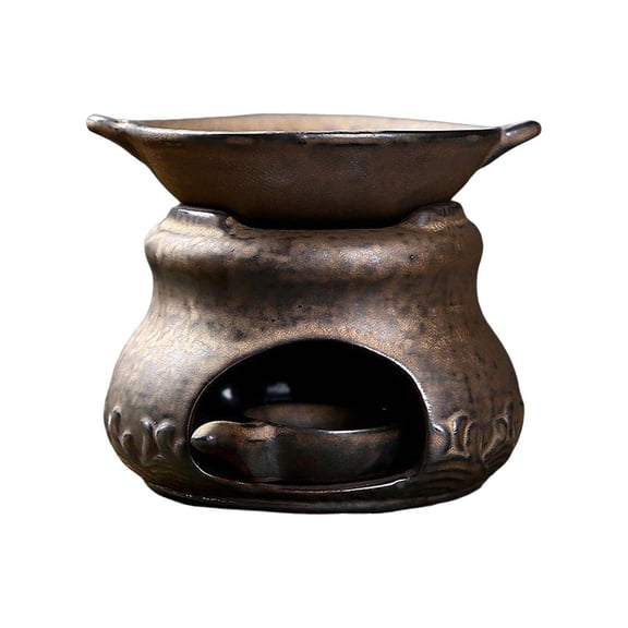 Ceramic Aromatherapy Burner for Essential Oils, Handmade Wax Melt Warmer with Tealight Holder, Zen Fragrance Diffuser for Home, Meditation, Yoga