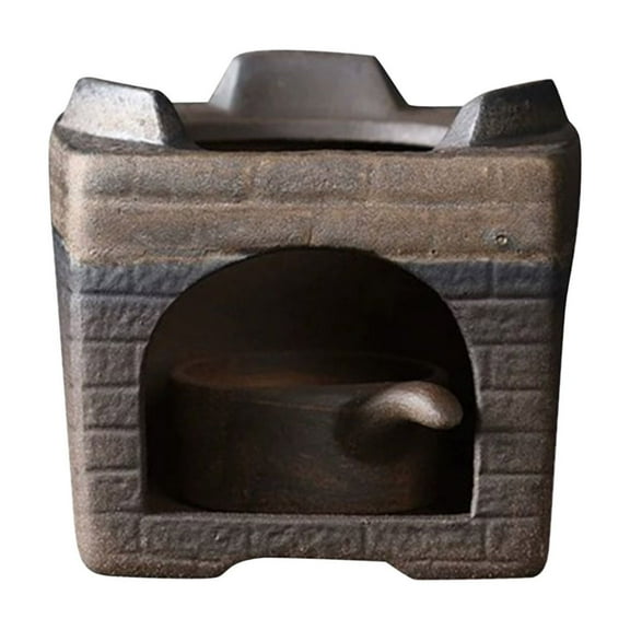 Ceramic Aromatherapy Stove Small Camping Stove Barbecue Grill, Handmade Ceramic Candle Wax Melts Warmer with Tealight Holder for Home Outdoor Cooking Camping