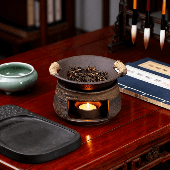 Ceramic Aromatherapy Stove for Essential Oils, Handmade Wax Melts Warmer, Multi-Functional Tea Heater, Perfect Diffuser for Teapot Heating