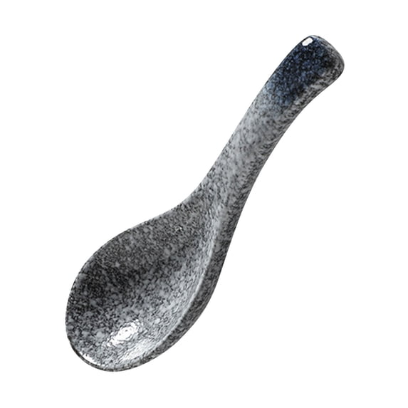 Ceramic Asian Soup Spoon,Japanese Retro Ceramics Soup Spoon,Long Handle Perfect Depth Spoon for Japanese Ramen Noodles,Chinese Dumpling,Pho,Miso,Wonton,Dishwasher Safe