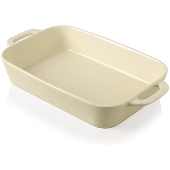 Ceramic Bakeware Set, 9x13 Rectangular Baking Dish for Cooking, Kitchen, Cake Dinner, Banquet and Daily Use, Casserole Dishes for Oven Porcelain Baking Pans(Beige)