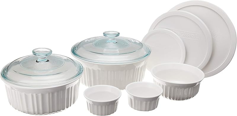 Ceramic Bakeware Set with Lids Chip and Crack Resistant Stoneware ...